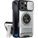 Phone Case for Iphone 17 16 15 14 13 12 Pro Max plus Case with 360 ° Rotation Magnetic Ring Compatible with Magsafe Slide Camera Cover Foldable Stand Military-Grade Shockproof Protective Case