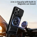 Phone Case for Iphone 17 16 15 14 13 12 Pro Max plus Case with 360 ° Rotation Magnetic Ring Compatible with Magsafe Slide Camera Cover Foldable Stand Military-Grade Shockproof Protective Case