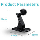 Black plastic car phone holder with ball-topped mounting arm for secure device support