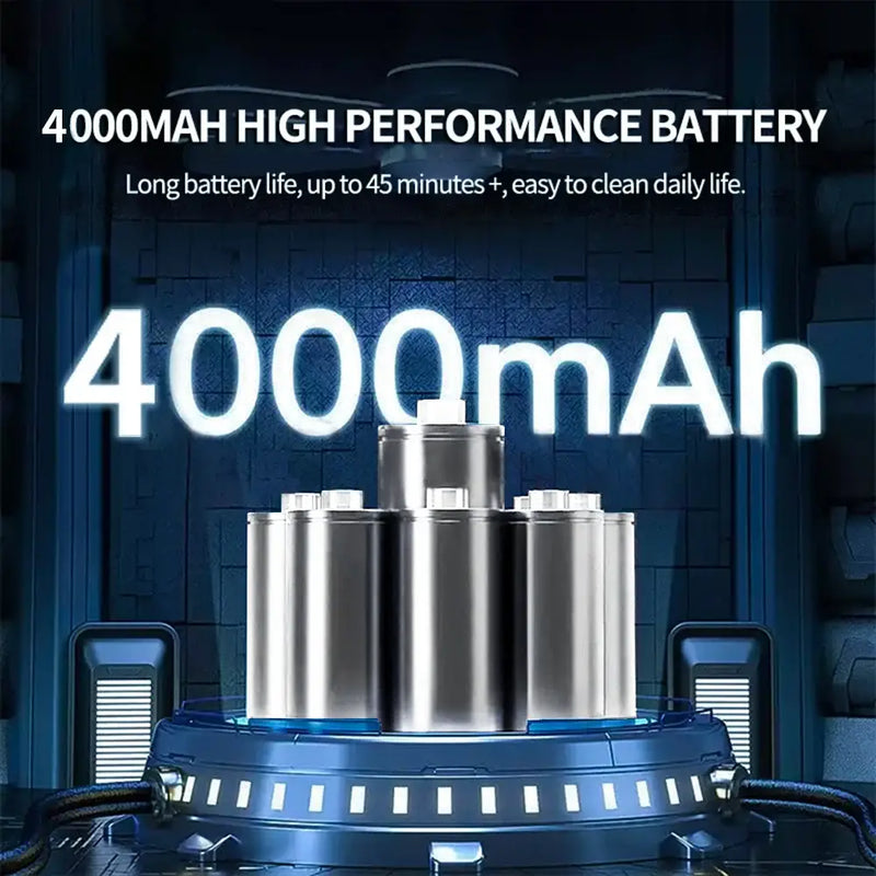 High-capacity 4000mAh rechargeable batteries on a platform for Car Wireless Vacuum Cleaner