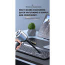 Handheld wireless vacuum cleaner effectively cleaning a computer keyboard with strong suction