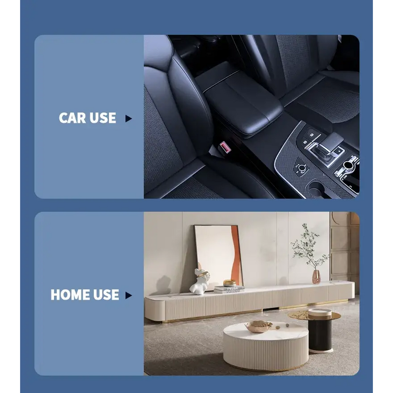 Comparison of car interior and home living space using a car wireless vacuum cleaner