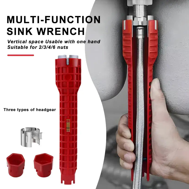 8 In 1 Flume Wrench Plumbing Installation Wrench Anti-slip Kitchen Sink Repair