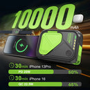 SEANCHEER P05 Portable Charger, Magnetic Power Bank, Small Wireless Powerbank, Battery Pack10000Mah Travel Essentials Fast Charging with Built in Cable, Foldable Wall Plug for Iphone,Samsung,Andriod,Back to School,Back to School Haul