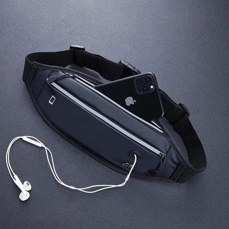 Black Challen Application Position Waist Packs R015 featuring a smartphone inside