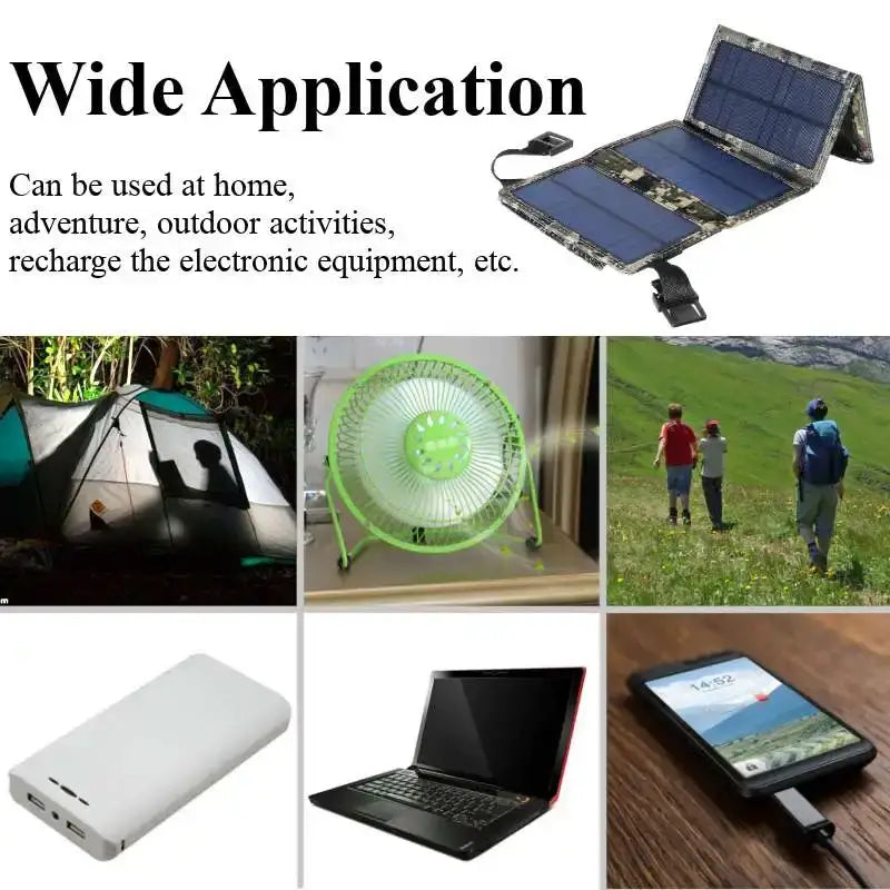 Portable solar panel charger with USB ports for CLAITE Monocrystalline energy solutions