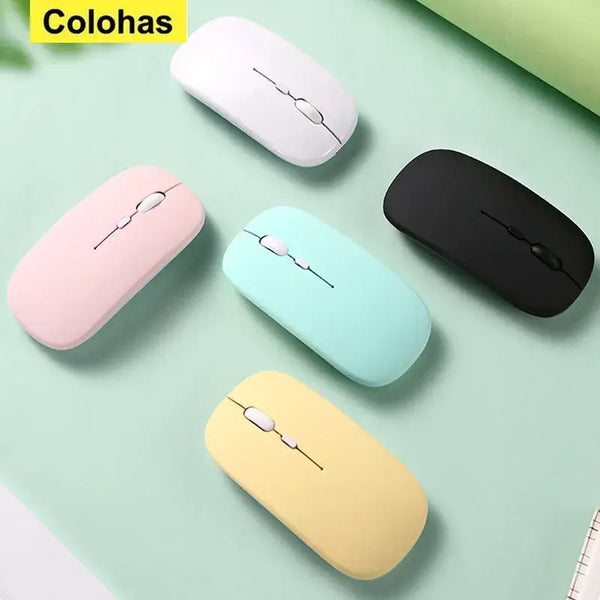 Pastel-colored wireless Bluetooth mice showcasing comfort and convenience in design