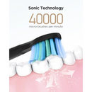 Electric toothbrush with blue bristles featuring commodity quality certification