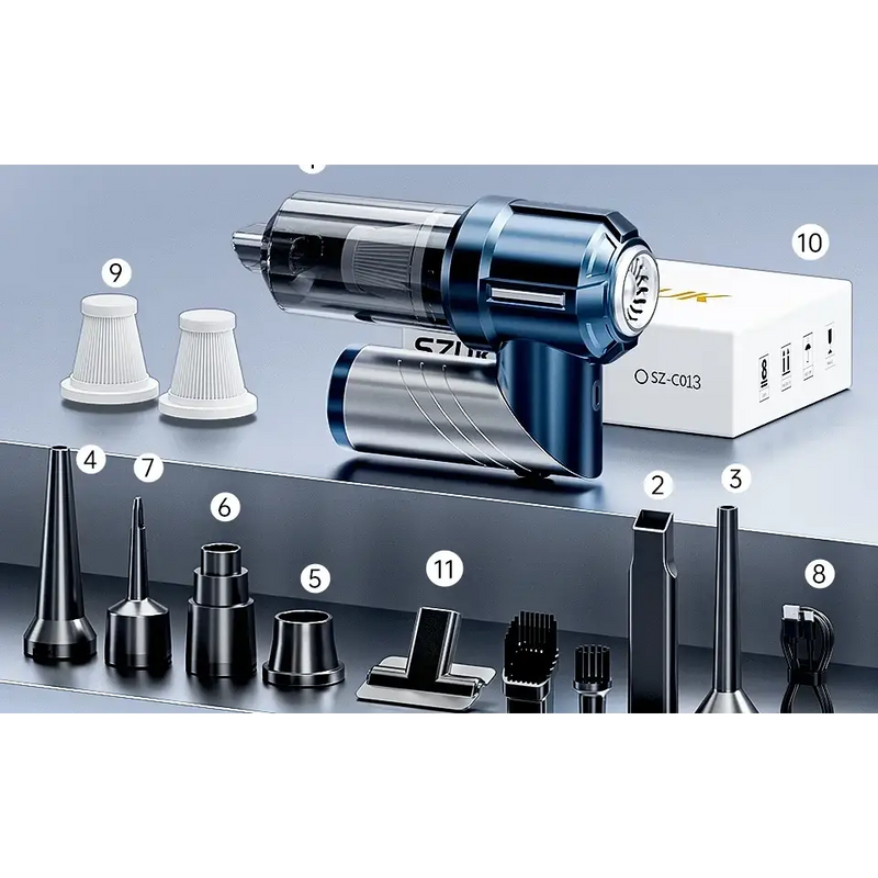 Cordless Vacuum Cleaner with HEPA Filter and Blow Dry Function