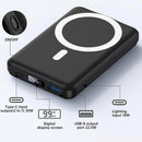 Magnetic Battery ，Magnetic Power Bank , 10000 Mah Power Bank with Folding Stand with USB-C Cable LED Display, Magnetic Power Bank 22.5W PD Fast Charging for Iphone D013 Black Compact