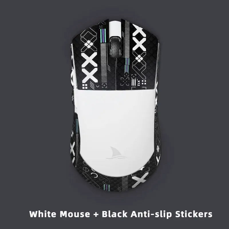 Computer mouse with white body and black grip for Darmoshark M3 Optical Esports Gaming