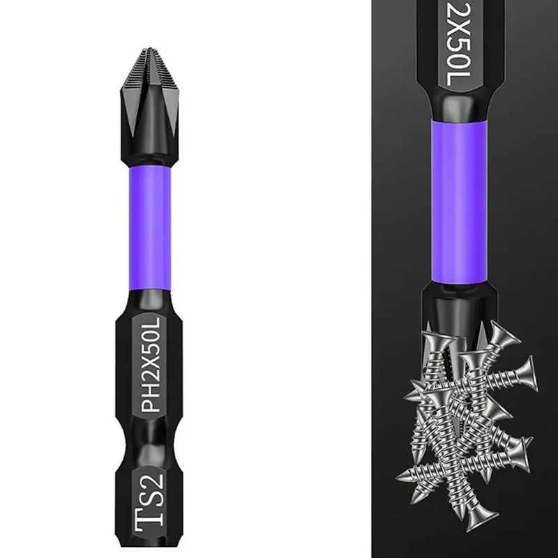 Double-ended screwdriver bit with black shaft and purple grip for Dazzleex Alloy Steel Screwdriver Set