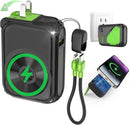 SEANCHEER P05 Portable Charger, Magnetic Power Bank, Small Wireless Powerbank, Battery Pack10000Mah Travel Essentials Fast Charging with Built in Cable, Foldable Wall Plug for Iphone,Samsung,Andriod,Back to School,Back to School Haul