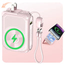 SEANCHEER P05 Portable Charger, Magnetic Power Bank, Small Wireless Powerbank, Battery Pack10000Mah Travel Essentials Fast Charging with Built in Cable, Foldable Wall Plug for Iphone,Samsung,Andriod,Back to School,Back to School Haul