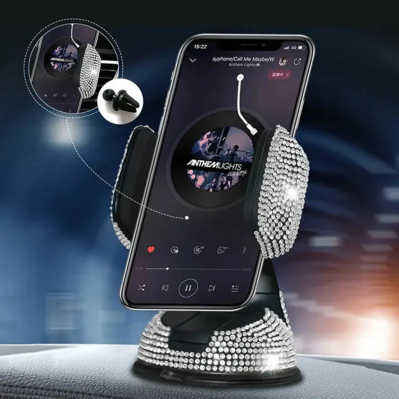 Bejeweled smartphone holder with disco ball design for NoEnName Null Origin Diamond Cell Phone