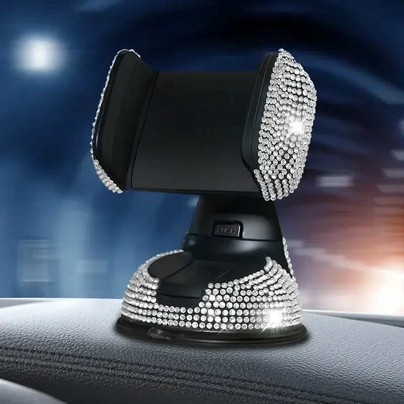 Bejeweled NoEnName Null Origin diamond cell phone mount with suction cup base