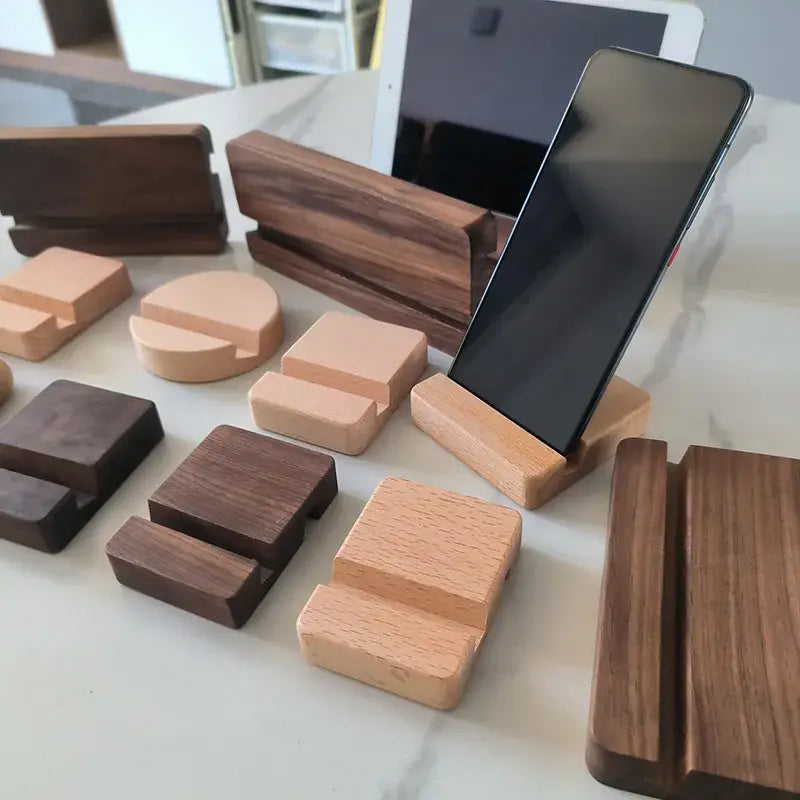 Wooden desk holders in various shapes, featuring the DIXSG Wooden Desk design