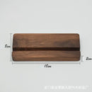 Rectangular wooden cutting board with dark stripe displayed with DIXSG Wooden Desk Holder