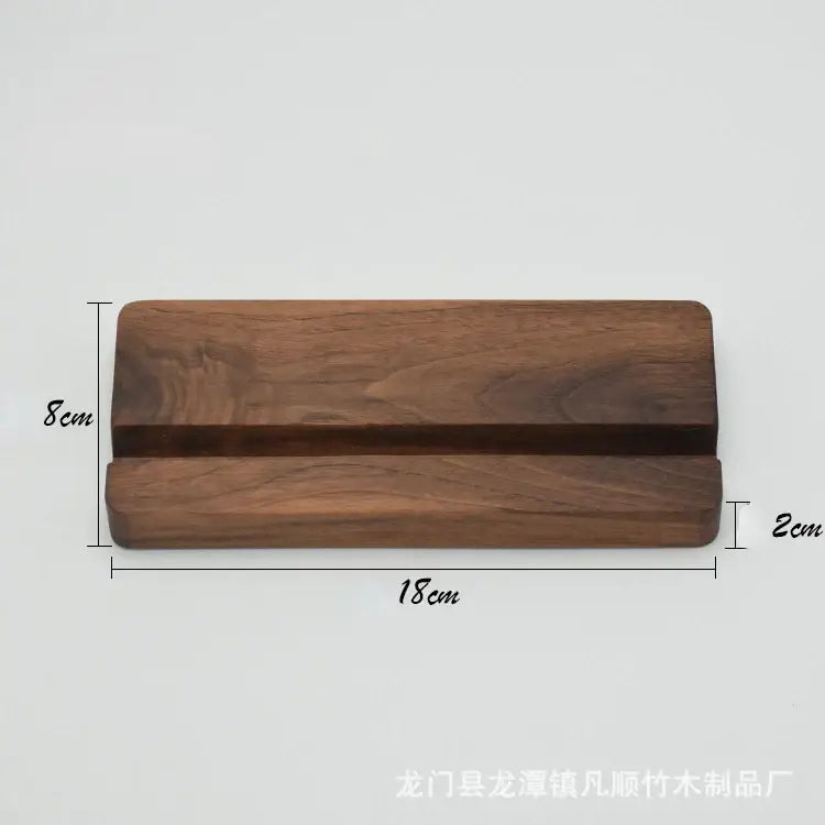 Rectangular wooden cutting board with dark stripe displayed with DIXSG Wooden Desk Holder