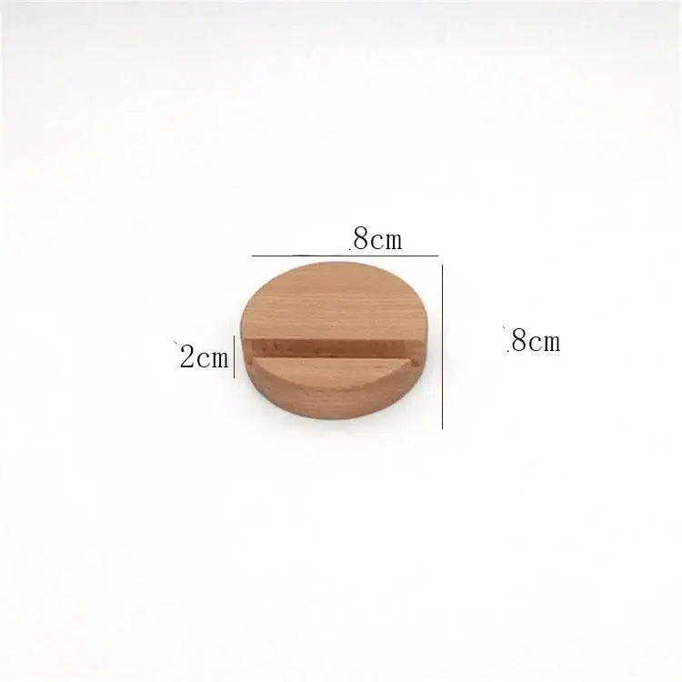 Circular wooden desk holder with a groove, ideal for DIXSG Wooden Desk organization