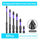 Set of six black and purple screwdriver bits for DIZAINLIFE PH2 Cross Screwdriver Set