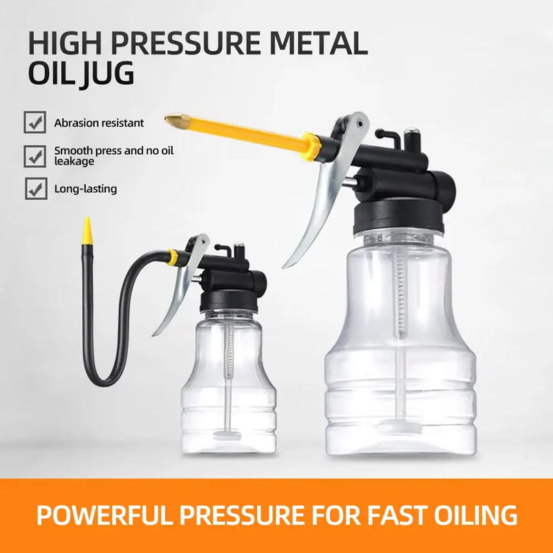 High-pressure metal oil jug with a long spout for NoEnName_Null Grease Gun lubrication