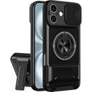Phone Case for Iphone 17 16 15 14 13 12 Pro Max plus Case with 360 ° Rotation Magnetic Ring Compatible with Magsafe Slide Camera Cover Foldable Stand Military-Grade Shockproof Protective Case