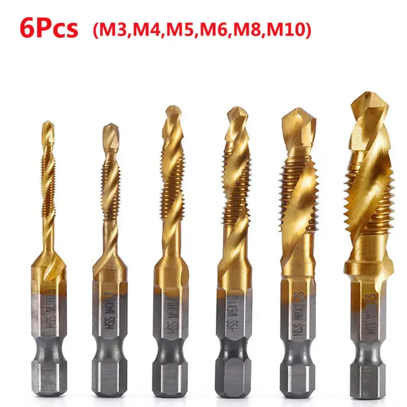 Set of six gold-colored drill bits for wood drilling in Fbiannely DIY supplies