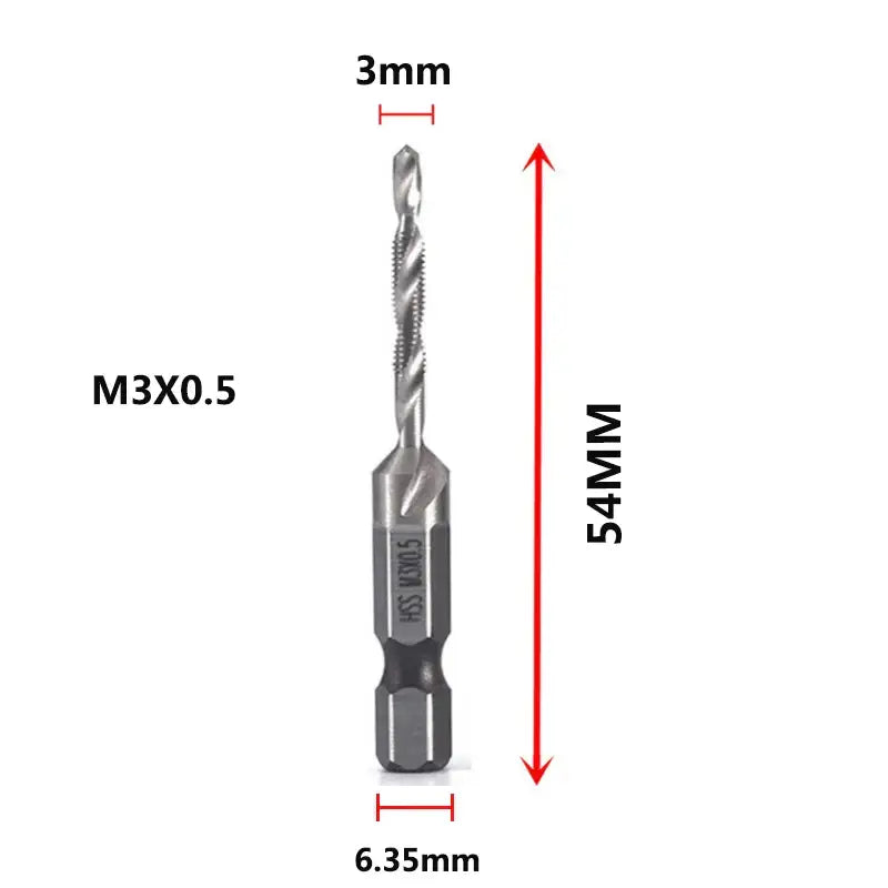 Drill bit with hexagonal shank and measurements from Fbiannely DIY Supplies for metalworking