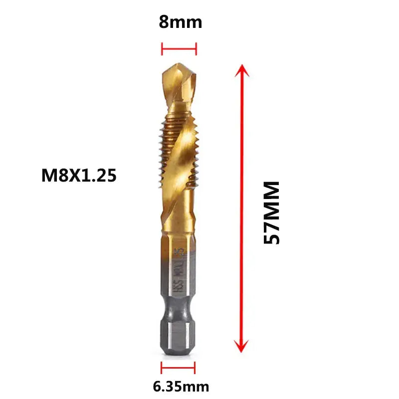 Gold-colored drill bit with hexagonal shank for Fbiannely DIY supplies and wood drilling