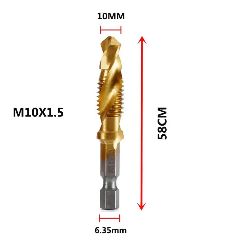 Titanium-coated drill bit with hex drive for Fbiannely DIY Supplies and metalworking