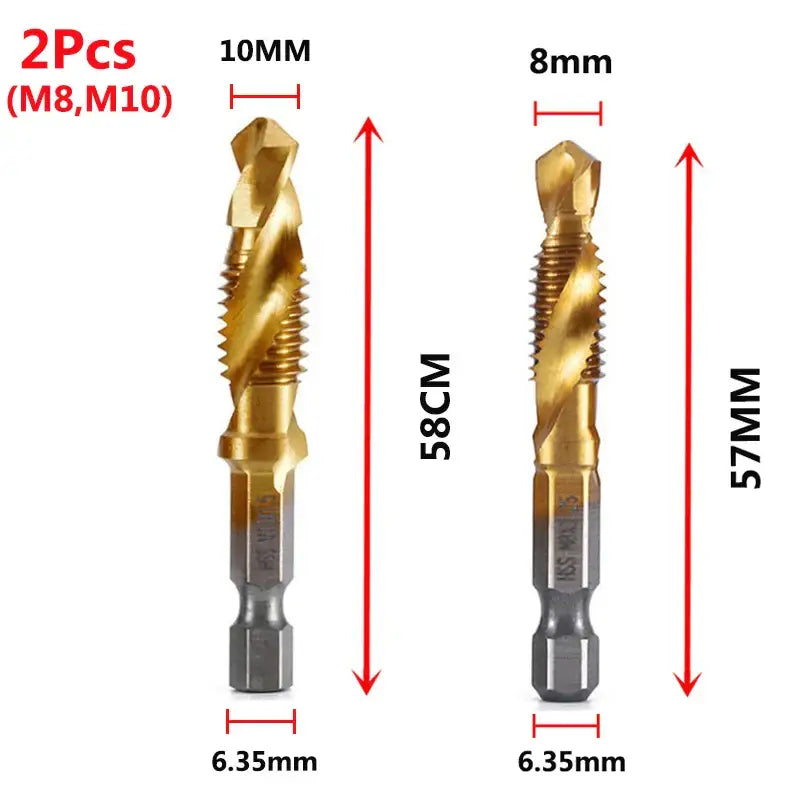 Titanium-coated drill bits with threaded tips for Fbiannely DIY metalworking projects