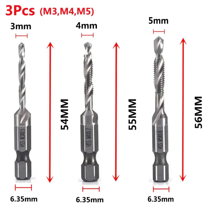 Set of three hexagonal drill bits for Fbiannely DIY Supplies, ideal for wood drilling