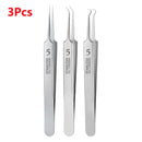 Set of three Fbiannely stainless steel tweezers for effective skin care and treatment