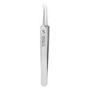 Stainless steel tweezers with angled tips marked 5 from Fbiannely stainless tool for skin care