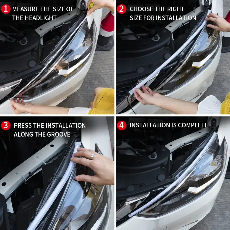 Step-by-step guide for installing headlight trim with Fccemc Day Light Lumens 2400LM