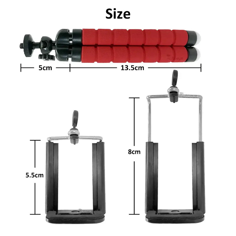 Flexible tripod with red foam legs and mounts, a versatile tripod compatible accessory from Mainland China