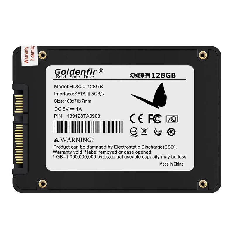 Goldenfir SATA III 128GB SSD with Cooling Fin and Nand Flash for enhanced performance