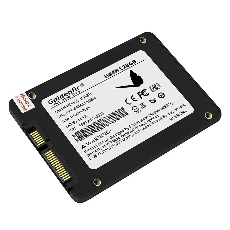 Solid-state drive featuring Goldenfir SATA III Nand Flash and cooling fin for performance