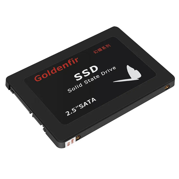 Solid State Drive with Goldenfir label, 2.5’’ SATA interface, featuring Cooling Fin and Nand Flash