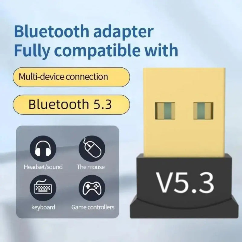 USB Bluetooth 5.3 Adapter Wireless Bluetooth 5.1 Dongle Adapter for PC Laptop