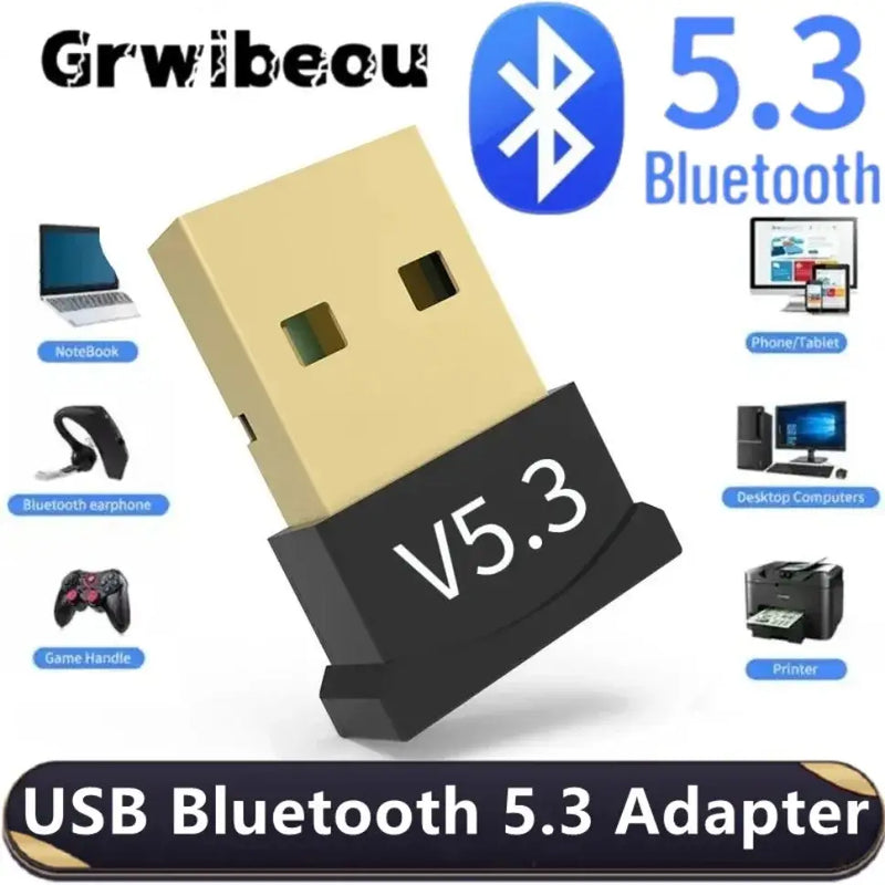 USB Bluetooth 5.3 Adapter Wireless Bluetooth 5.1 Dongle Adapter for PC Laptop