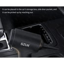 Black SZUK device in vehicle interior, showcasing the Handheld Car Vacuum Cleaner