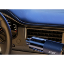 Cylindrical car air purifier attached to a vehicle’s air vent beside Handheld Car Vacuum