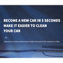 Advertisement for Handheld Car Vacuum showcasing quick and effective dust removal