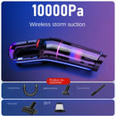 Sleek handheld USB charging portable vacuum cleaner with purple and blue lighting effects