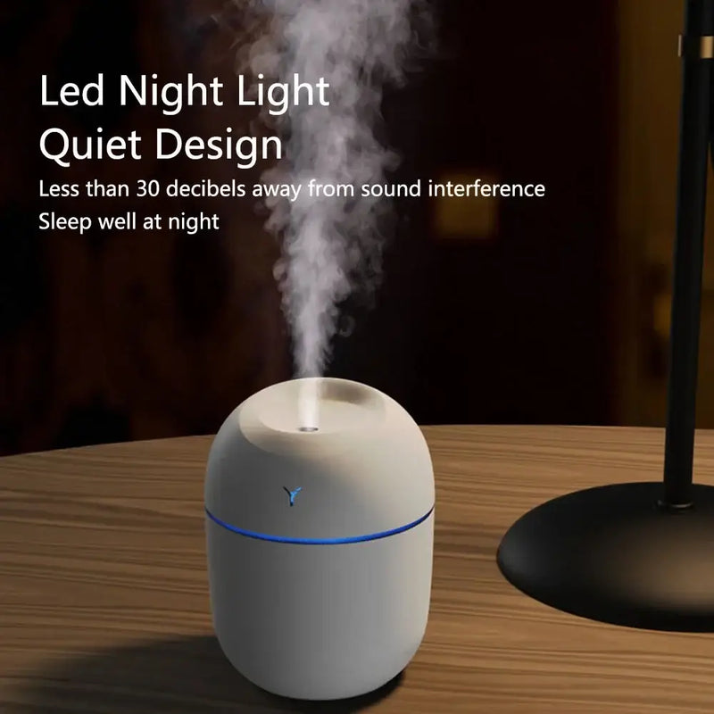 White egg-shaped HAOYUNMA Compact Humidifier with blue light and efficient mist discharge power