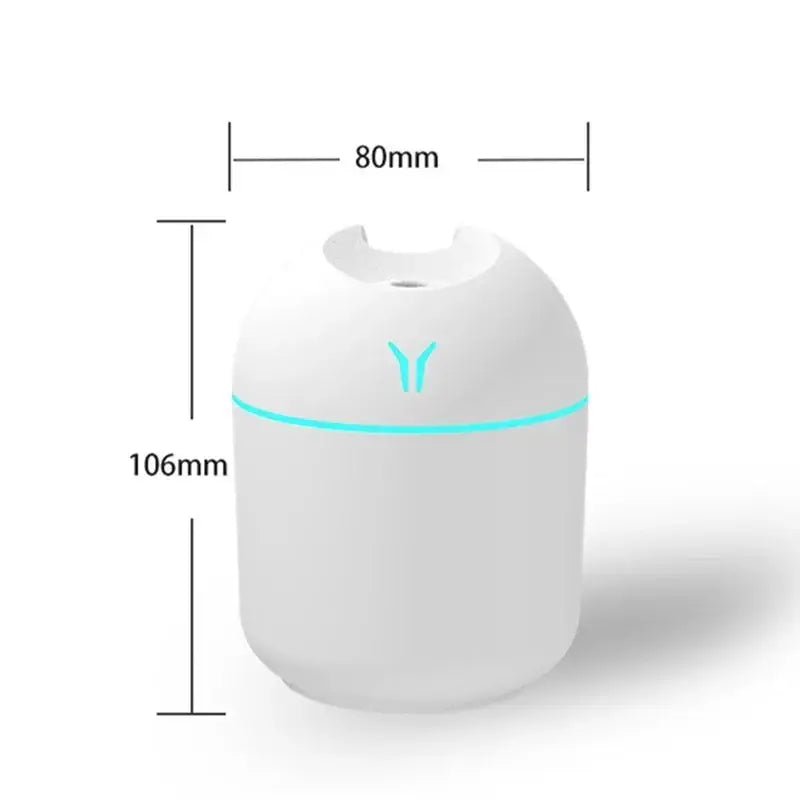 White cylindrical HAOYUNMA Compact Humidifier with turquoise accent and logo