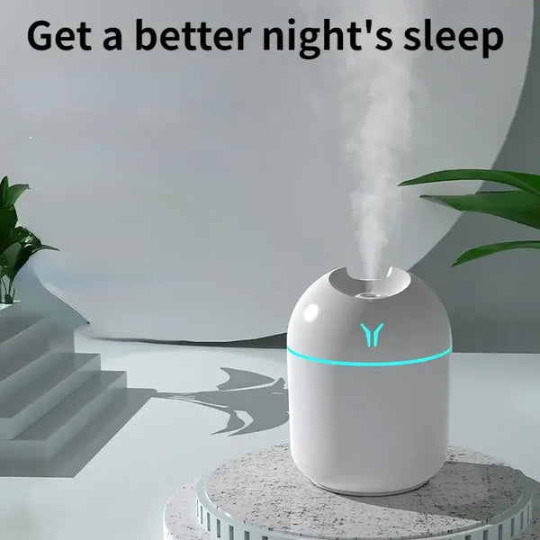 White HAOYUNMA Compact Humidifier with efficient mist discharge power and blue light