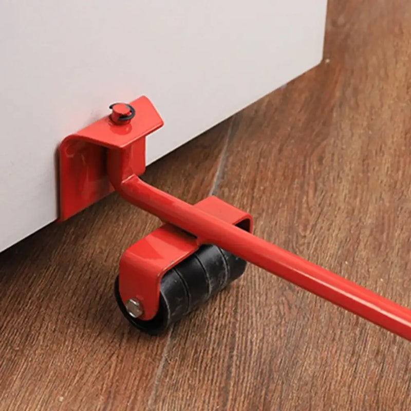 Red door stopper with rolling wheel mechanism for Heavy Duty Furniture Lifting Tool Set